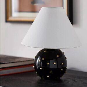 NIB Anthropologie Jeanette Beaded Mini Brass Table Lamp